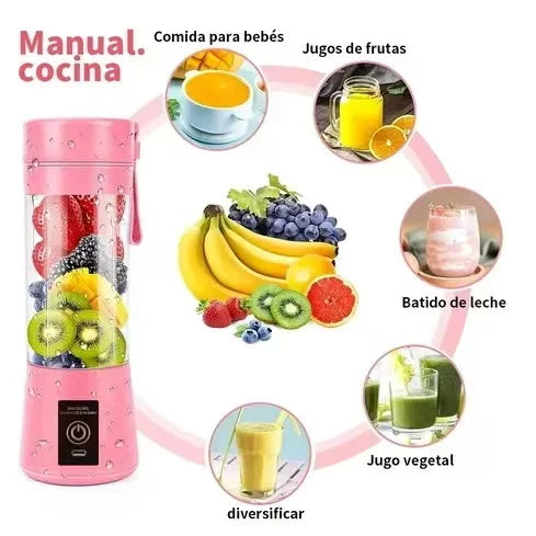 Mini Liquidificador 6 Lâminas Portátil Recarregável Micro Usb