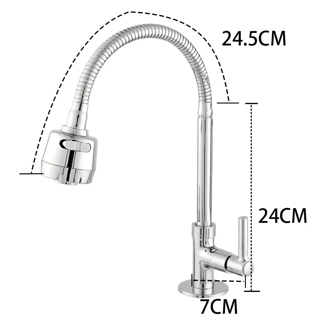 Torneira de cozinha gourmet flexível com 2 jatos para parede/bancada