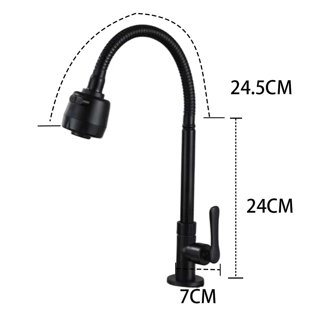 Torneira de cozinha gourmet flexível com 2 jatos para parede/bancada